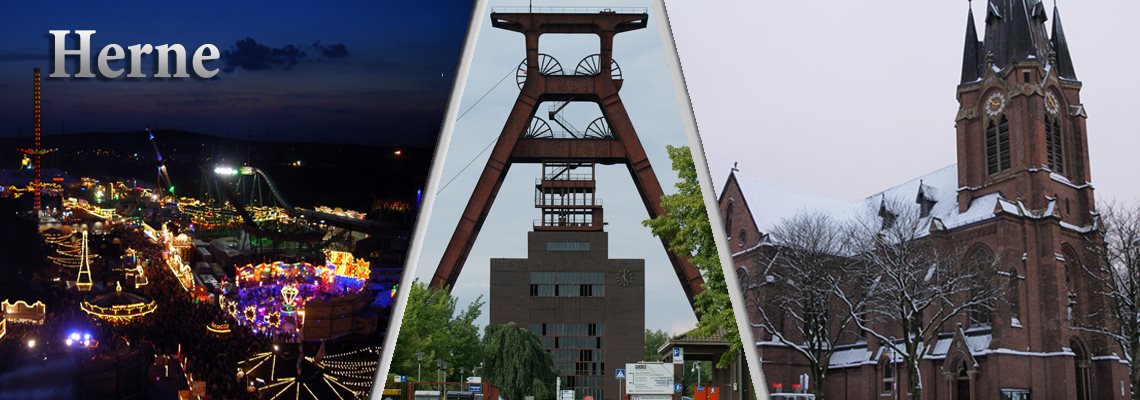 Herne Cranger-Kirmes Schachtanlage Pluto-Wilhelm Herne-Wanne kreuzkirche