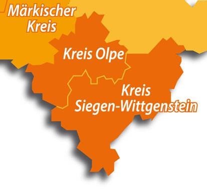 Kreis Siegen Wittgenstein Karte