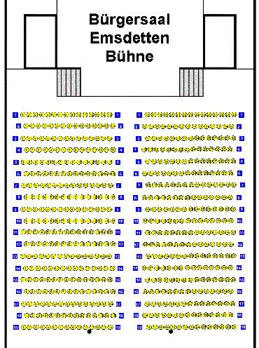 Bestuhlungsplan Bürgersaal der Stroetmanns Fabrik Emsdetten