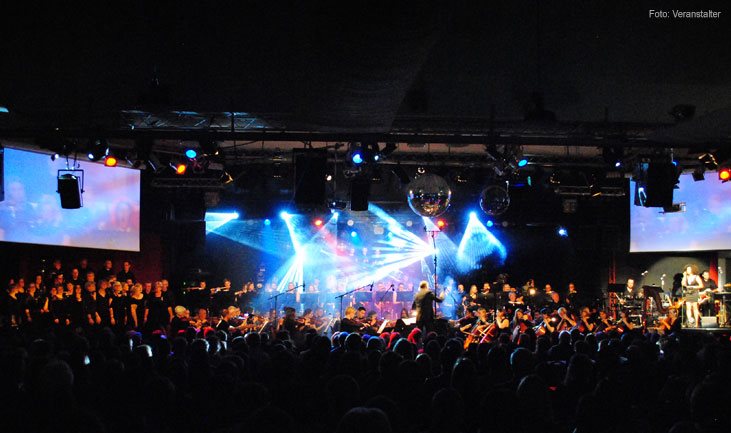 Spektakuläre Lichtshow bei der Sinfonic Rock Night