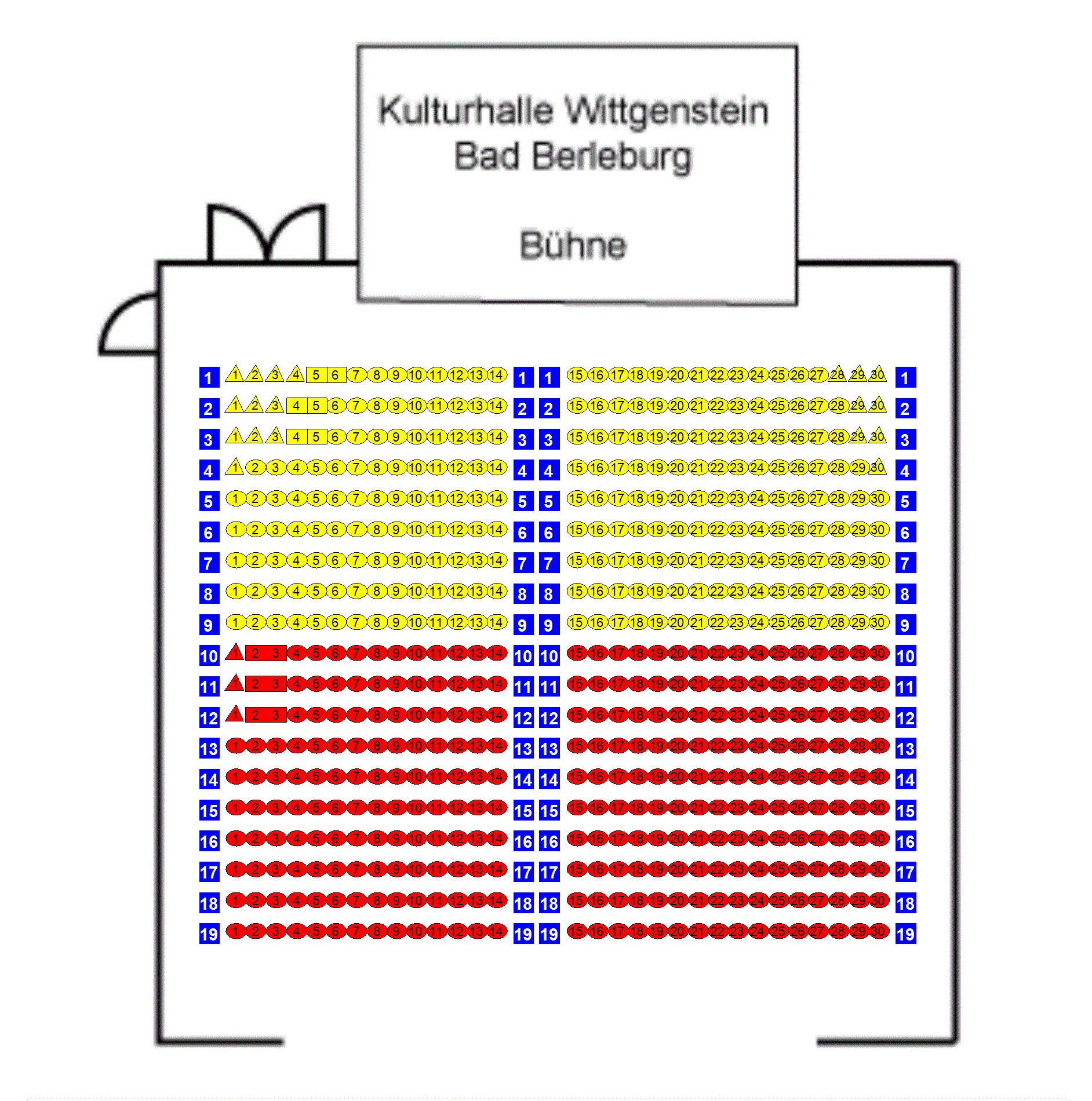 Saalplan für die Kulturhalle Wittgenstein - Dotzlar Bad Berleburg