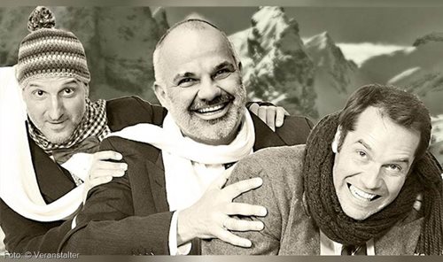 Drei Männer in Schnee