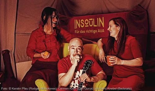 Kerstin Pfau (Rodgau Monotones), Carmen Knöll (Can-Gurus) und Gerd Knebel (Badesalz)